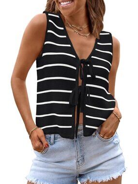 Women's Black white Summer Tops Beach Vacation Spring Outfits Cute Trendy Sweat